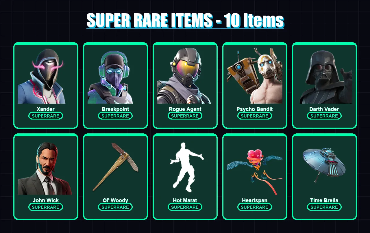 [PC/PSN] | Xander | Breakpoint | Rogue Agent | Psycho Bandit | Darth Vader | 386 skin | 395 pickaxe | 295 emote | 277 glider | Lv3720