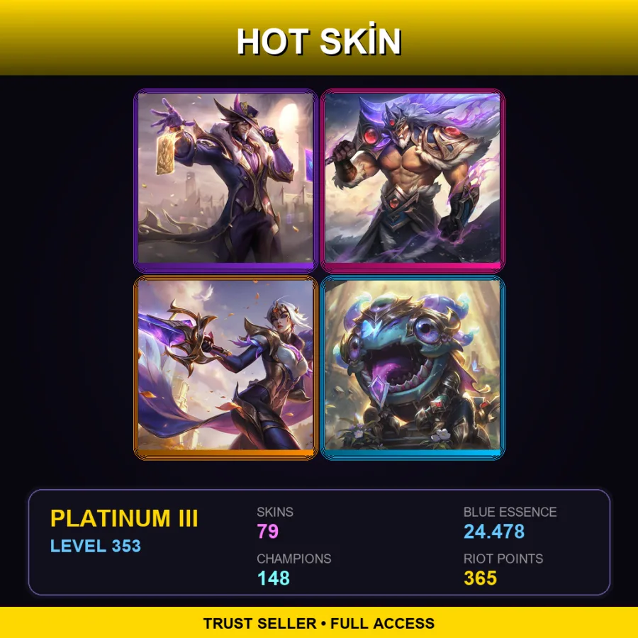 LAN | Lv353 | Platinum III | 79 Skin | 148 Champ