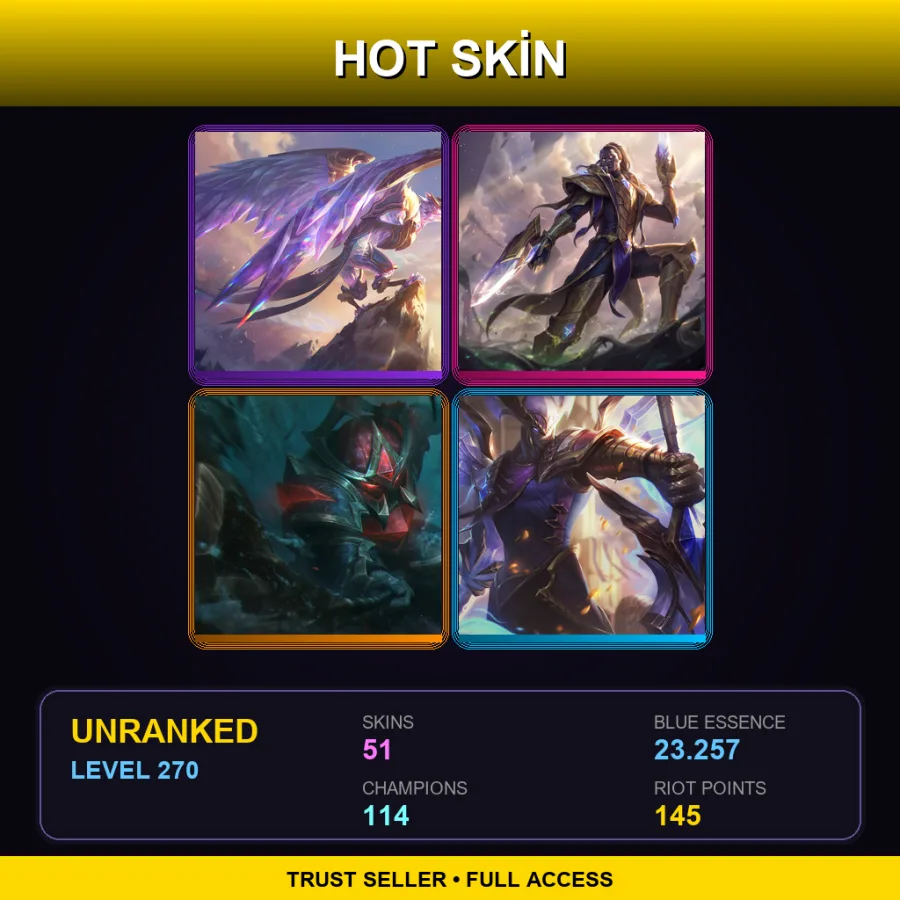LAN | Lv270 | Unranked | 51 Skin | 114 Champ — Commando Garen