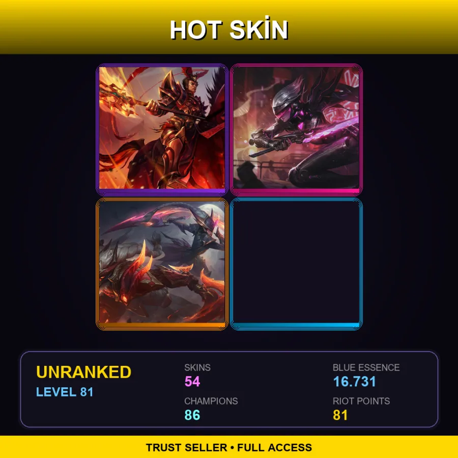 EUNE | Lv81 | Unranked | 54 Skin | 86 Champ