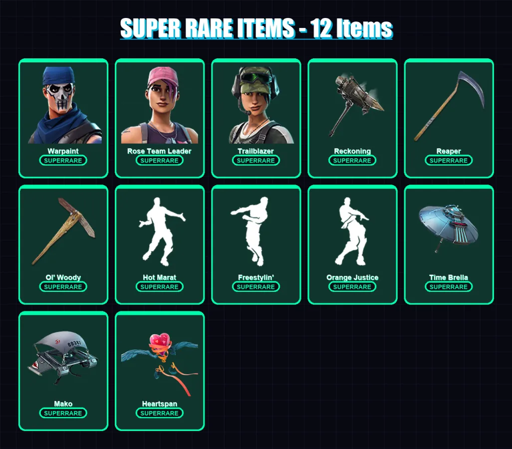 [PC/XBOX/PSN] | Warpaint | Rose Team Leader | Trailblazer | Valor | Dire | 58 skin | 71 pickaxe | 74 emote | 77 glider | Lv1244 — Fortnite account