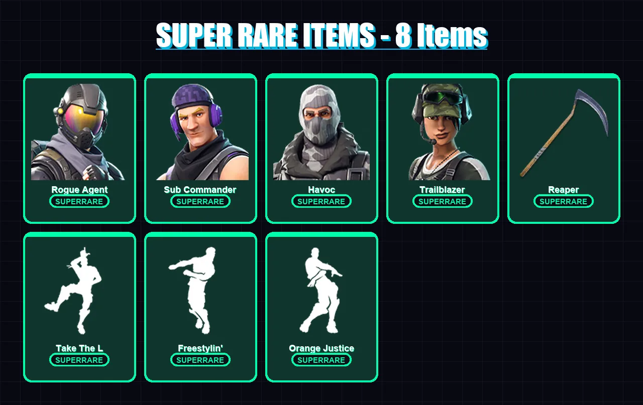 [PC/XBOX/PSN] | Rogue Agent | Sub Commander | Havoc | Trailblazer | Drift | 20 skin | 18 pickaxe | 26 emote | 19 glider | Lv224