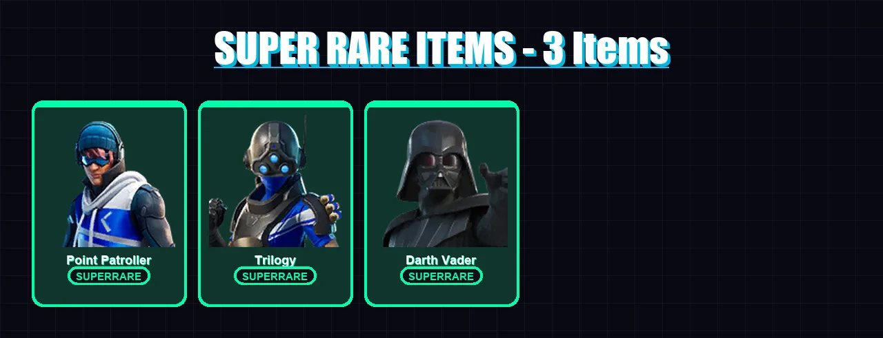 [PS4/PS5/PC] | Point Patroller | Trilogy | Darth Vader | Deadpool | Fade | 74 skin | 107 pickaxe | 66 emote | 102 glider | Lv1552