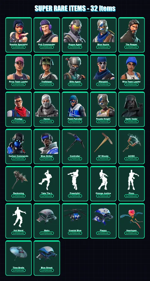 [PS4/PS5/XBOX/PC] | Sparkle Specialist | Sub Commander | Rogue Agent | 203 skin | Lv2274