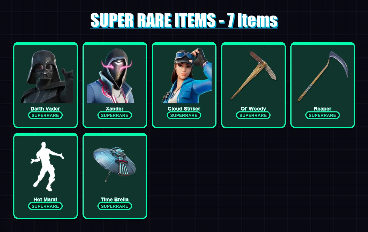 [PC/XBOX/PSN] | Darth Vader | Xander | Cloud Striker | The Cube Queen | Spectra Knight | 178 skin | 189 pickaxe | 188 emote | 154 glider | Lv2965
