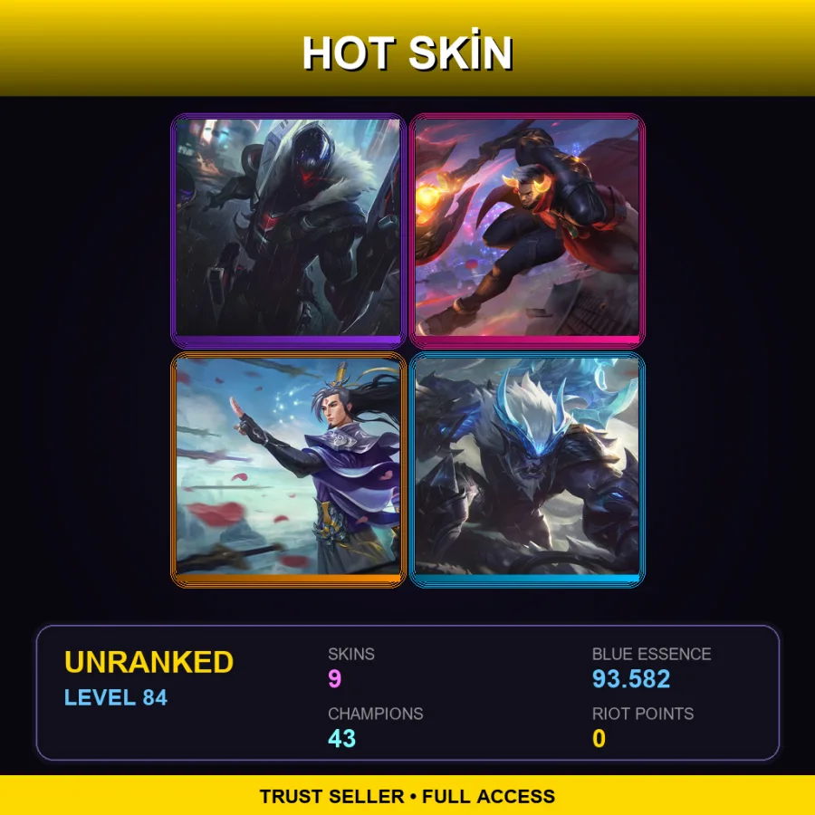 NA | Lv84 | Unranked | 9 Skin | 43 Champ