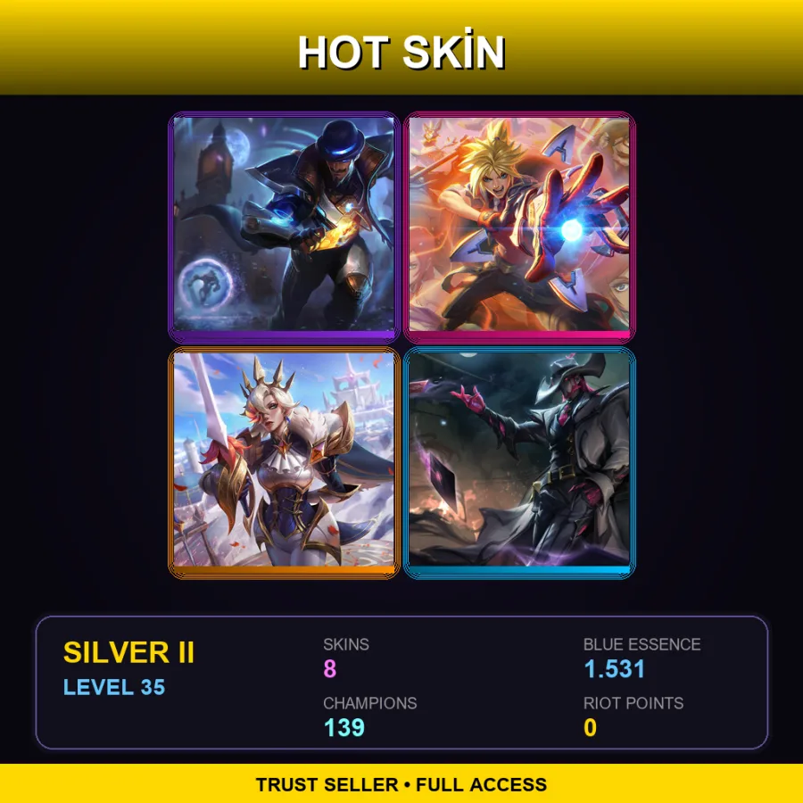 VN | Lv35 | Silver II | 8 Skin | 139 Champ