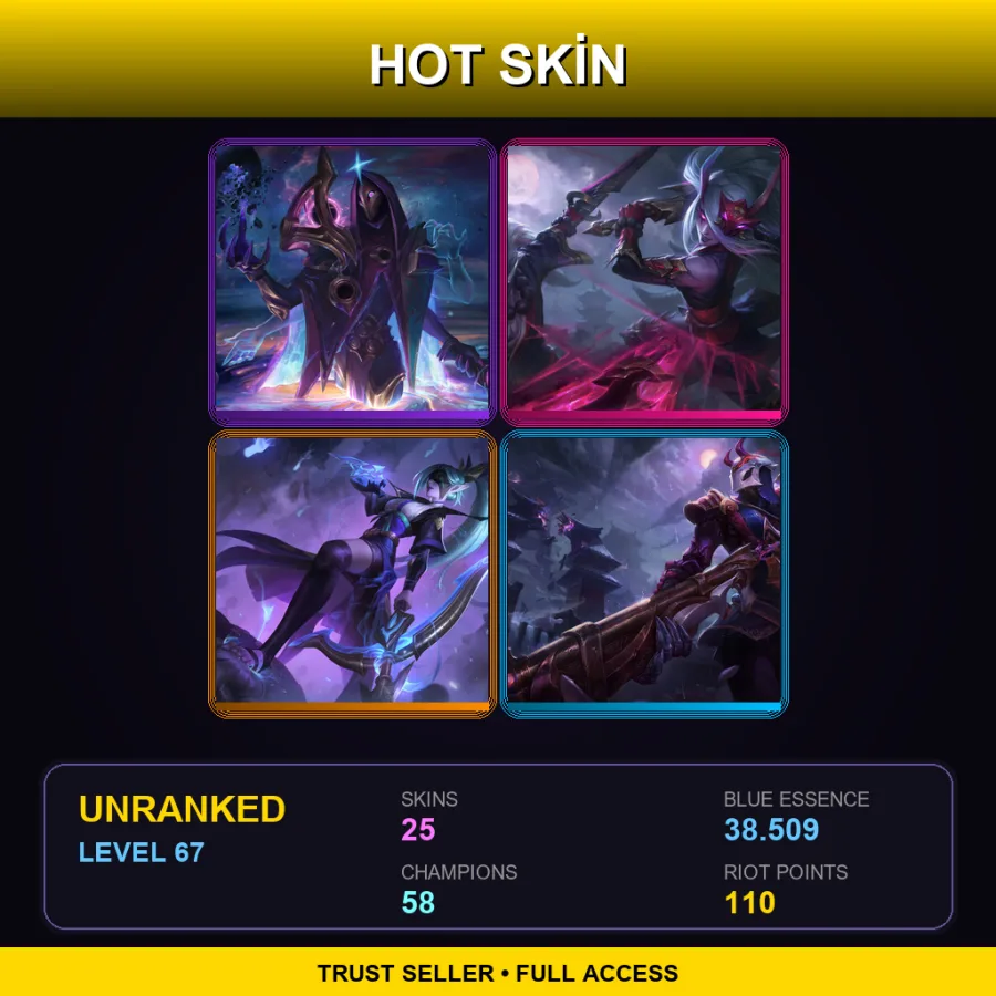 EUNE | Lv67 | Unranked | 25 Skin | 58 Champ — Bewitching Neeko