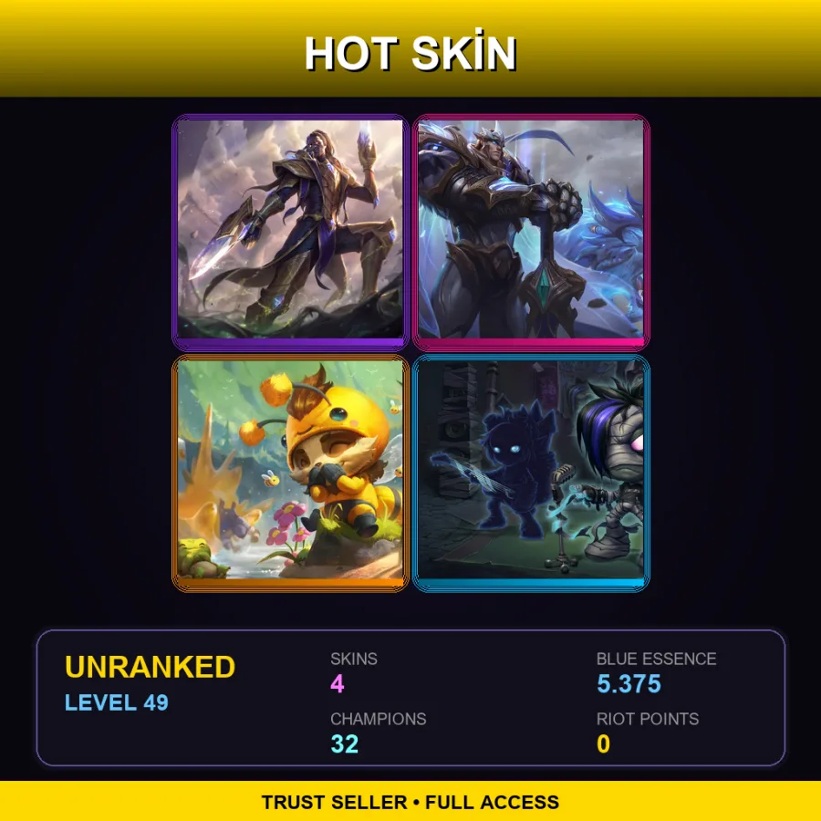 EUNE | Lv49 | Unranked | 4 Skin | 32 Champ
