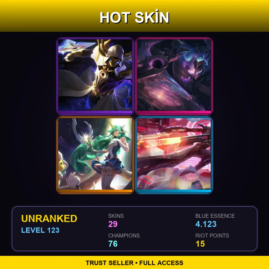 BR | Lv123 | Unranked | 29 Skin | 76 Champ — LoL account