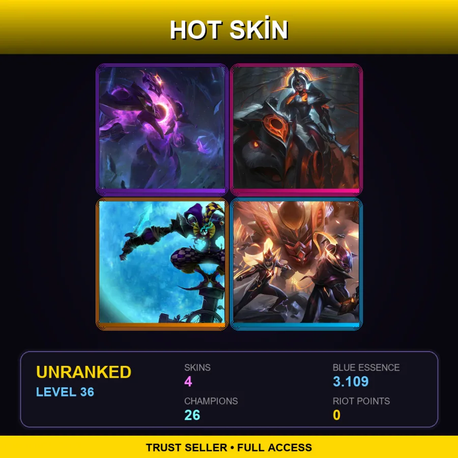 EUNE | Lv36 | Unranked | 4 Skin | 26 Champ