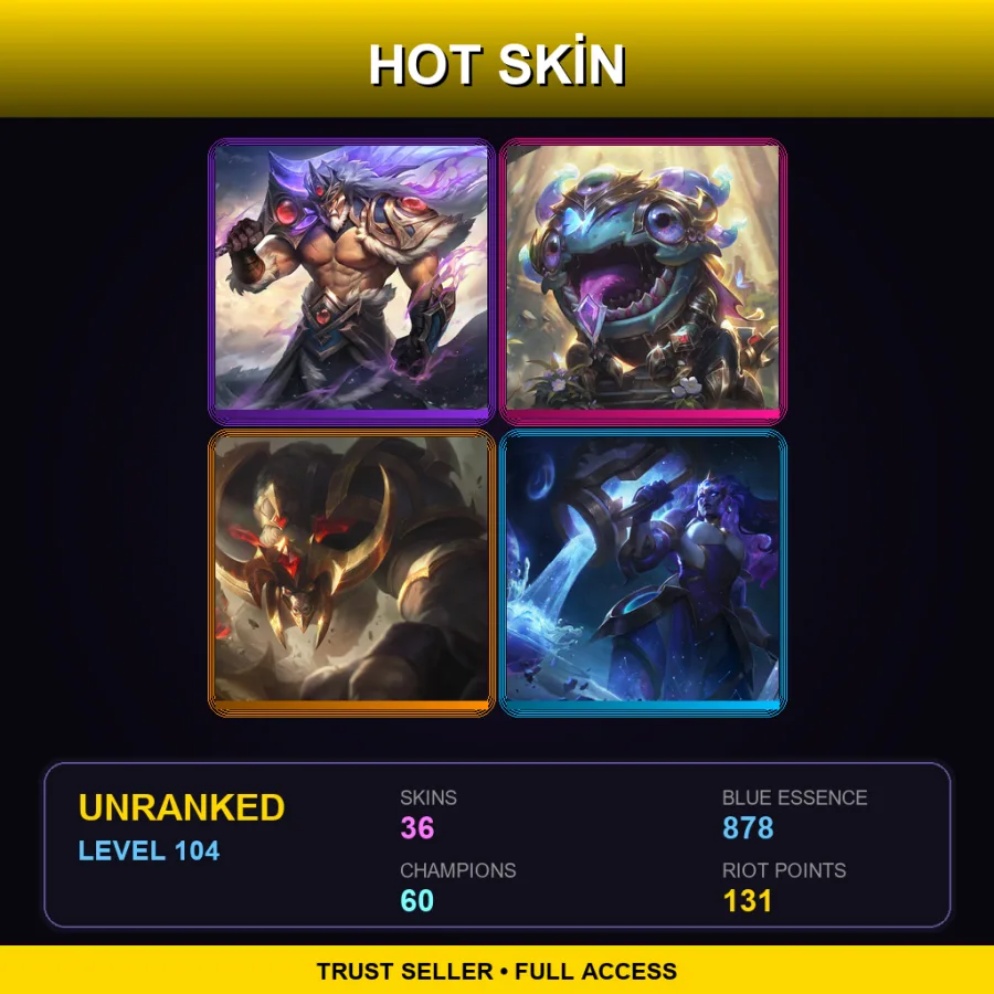 LAN | Lv104 | Unranked | 36 Skin | 60 Champ — Conqueror Alistar