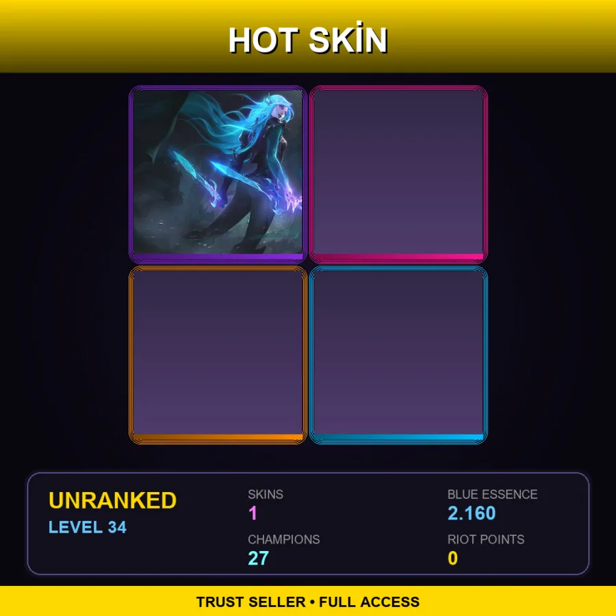 EUW | Lv34 | Unranked | 1 Skin | 27 Champ