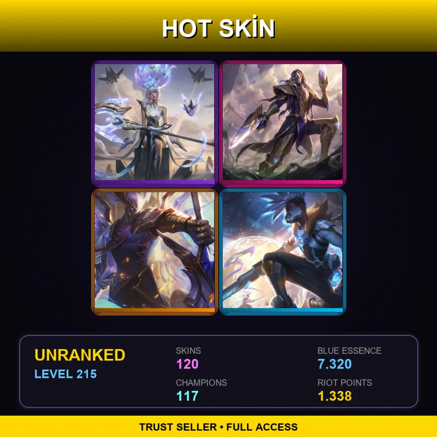 TW | Lv215 | Unranked | 120 Skin | 117 Champ