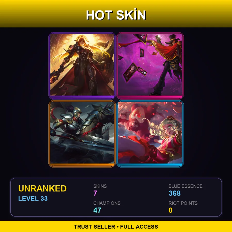 SG | Lv33 | Unranked | 7 Skin | 47 Champ