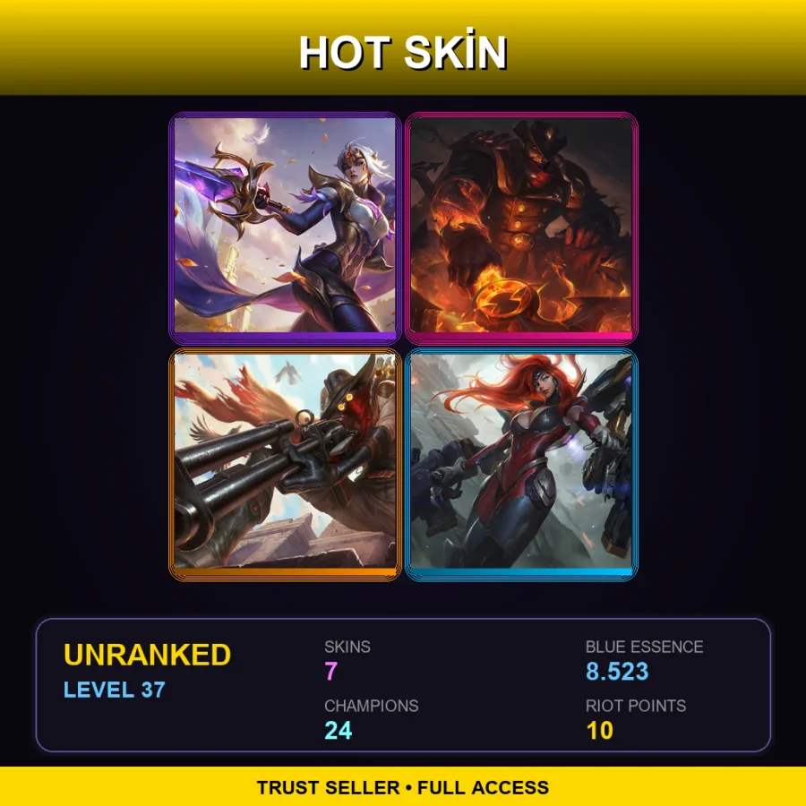 EUNE | Lv37 | Unranked | 7 Skin | 24 Champ — Garen Skin 43