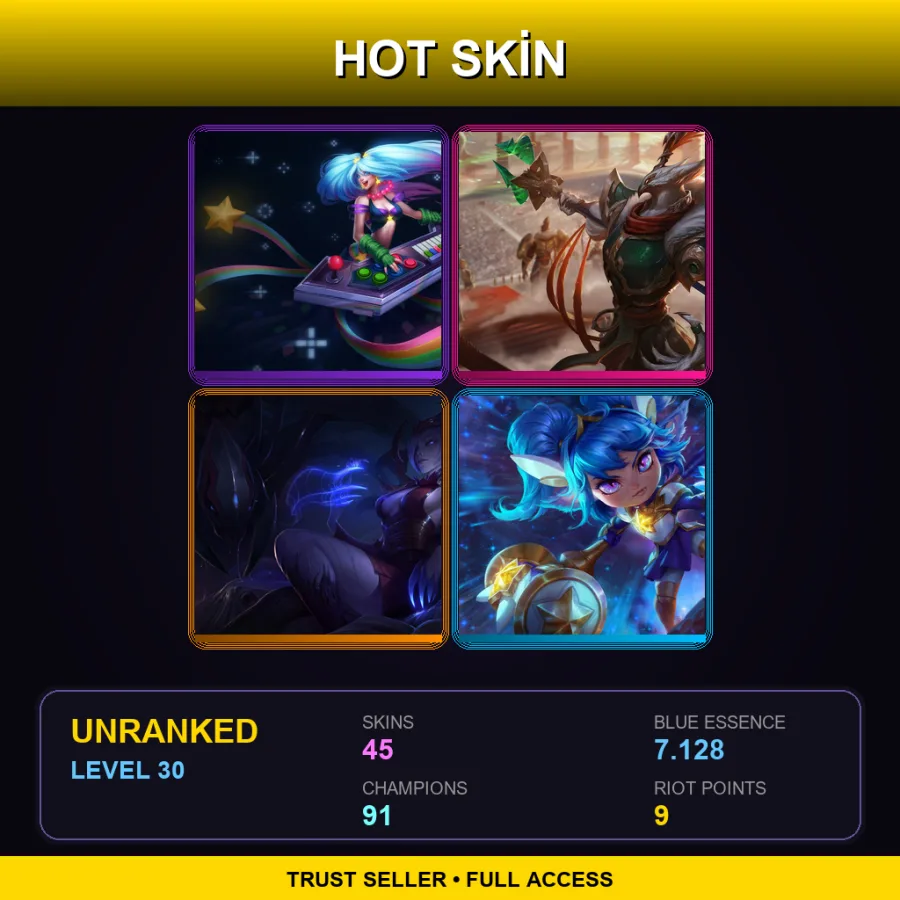 NA | Lv30 | Unranked | 45 Skin | 91 Champ