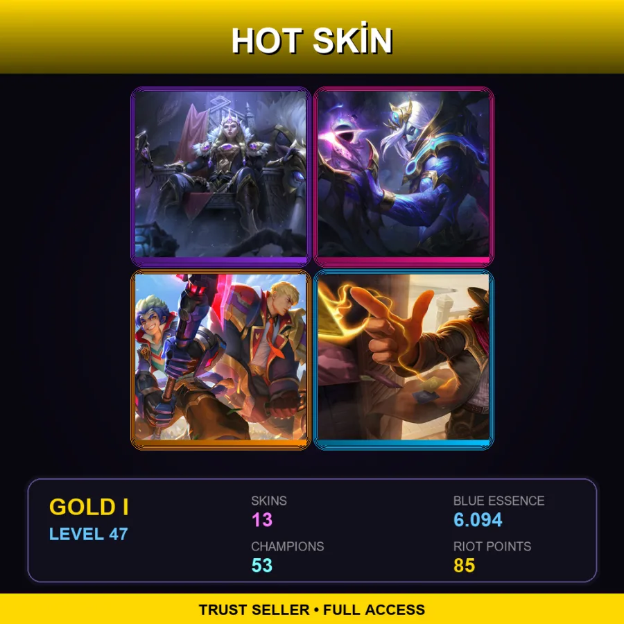TR | Lv47 | Gold I | 13 Skin | 53 Champ with Jayce