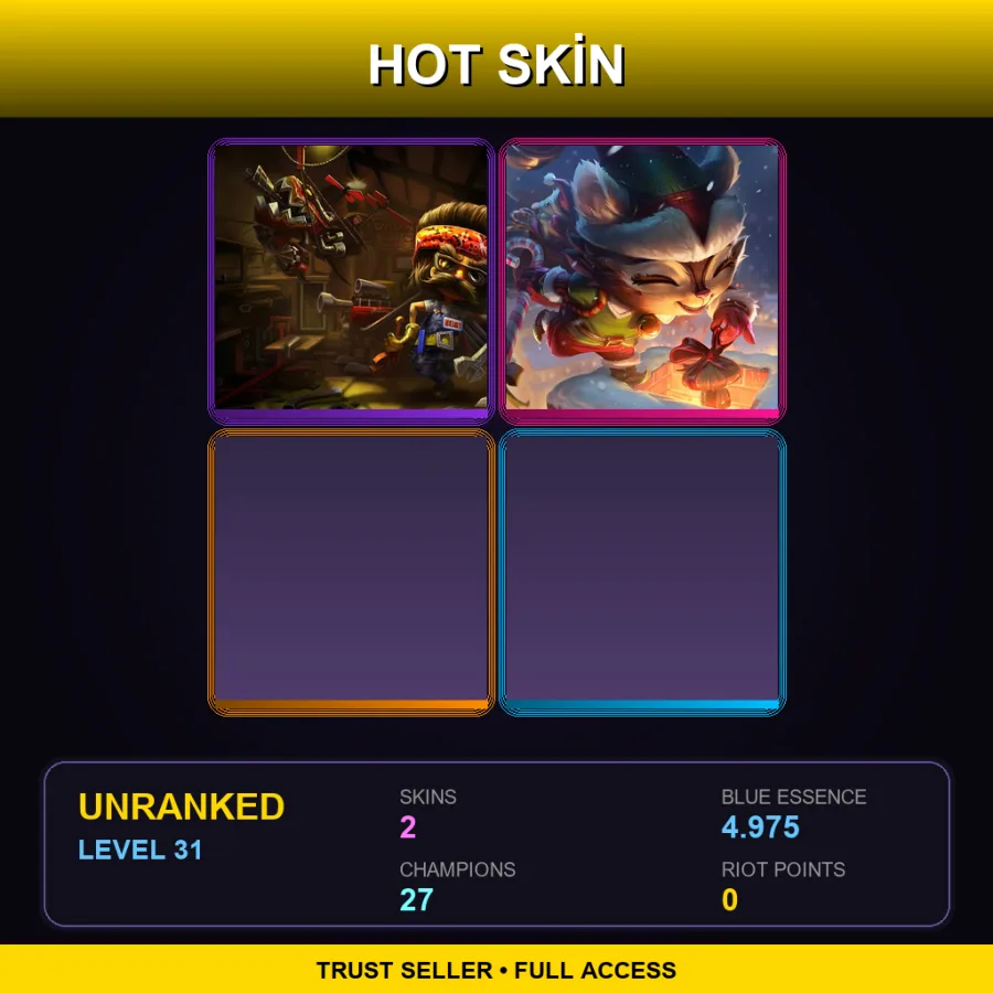 TR | Lv31 | Unranked | 2 Skin | 27 Champ