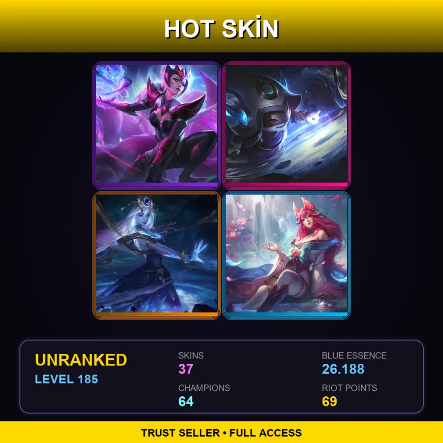 LAS | Lv185 | Unranked | 37 Skin | 64 Champ