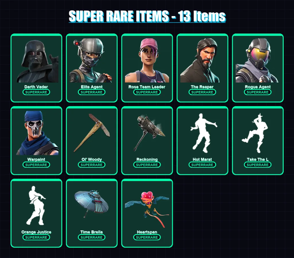 [PC/PSN] | Darth Vader | Elite Agent | Rose Team Leader | The Reaper | Rogue Agent | 140 skin | 116 pickaxe | 99 emote | 111 glider | Lv1269