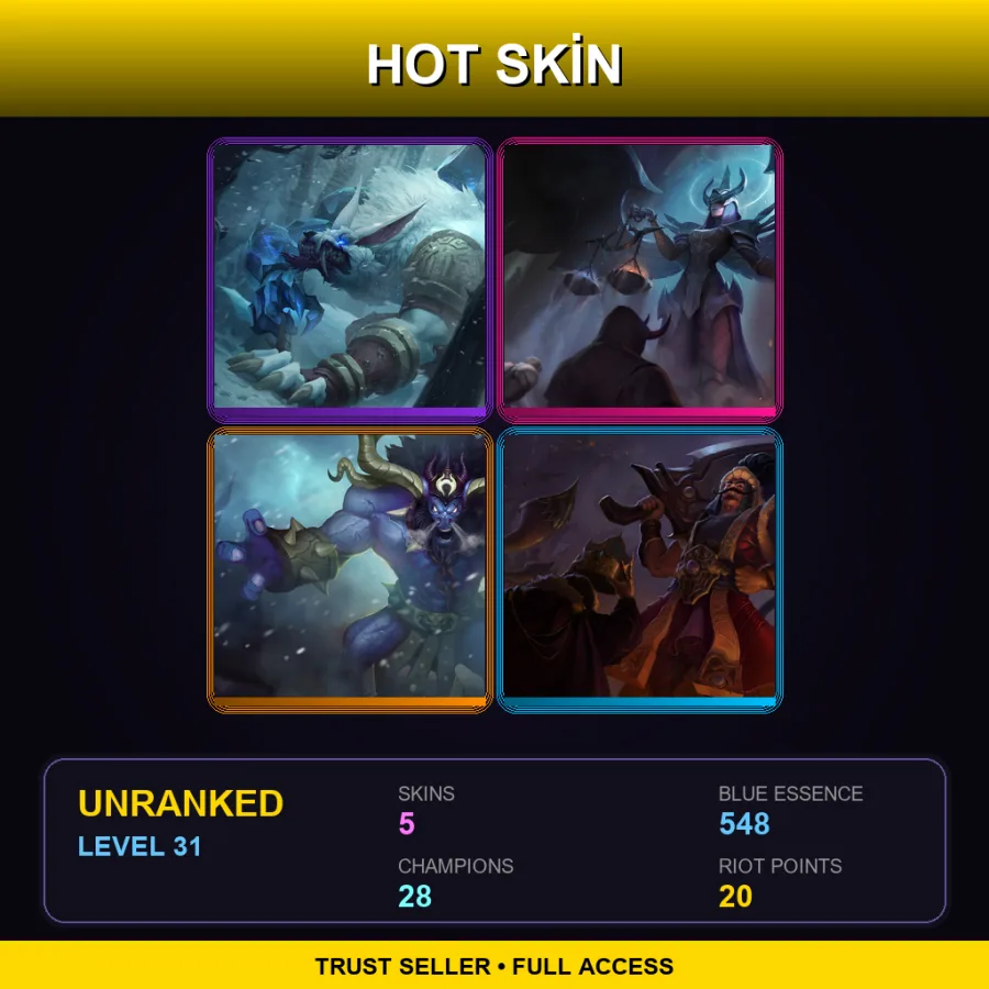 NA | Lv31 | Unranked | 5 Skin | 28 Champ