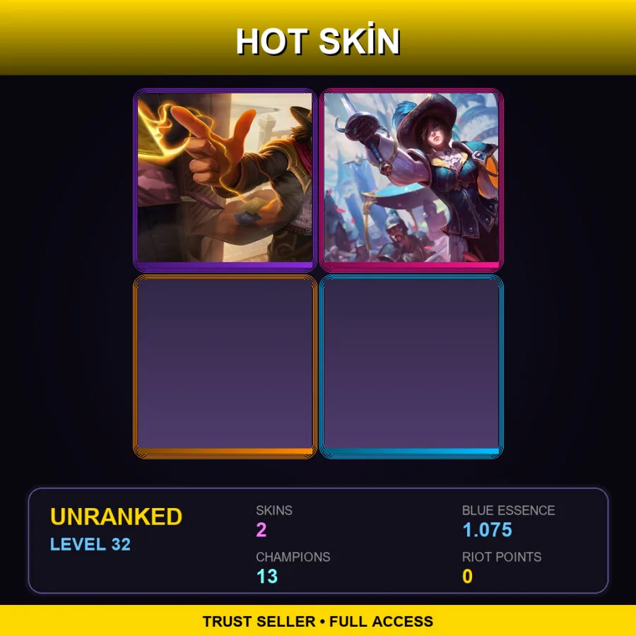 EUNE | Lv32 | Unranked | 2 Skin | 13 Champ