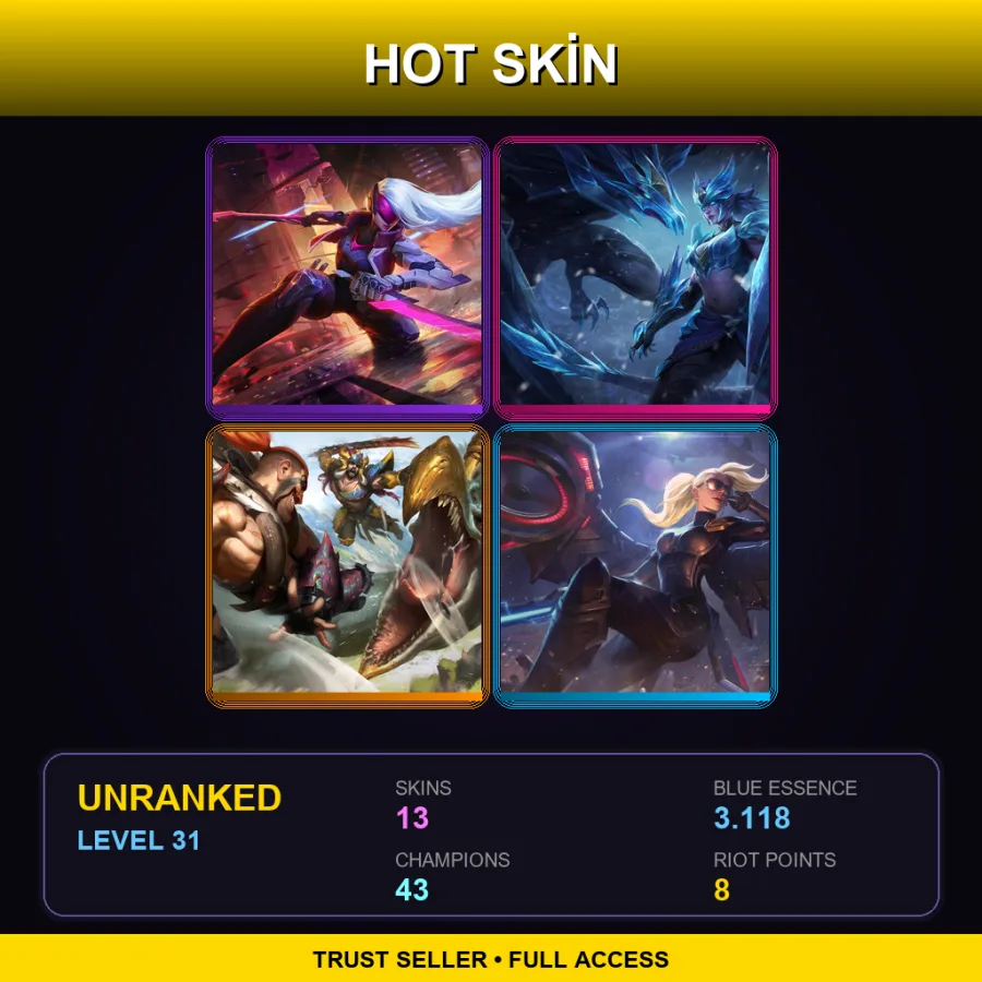 BR | Lv31 | Unranked | 13 Skin | 43 Champ
