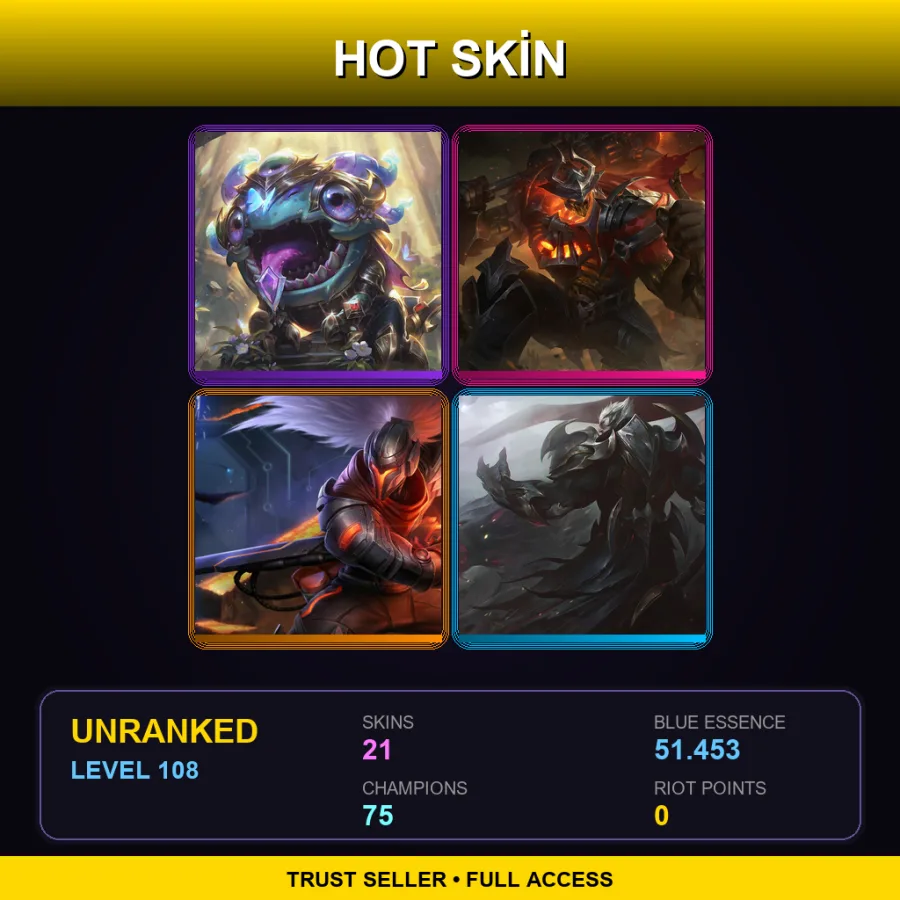 SG | Lv108 | Unranked | 21 Skin | 75 Champ