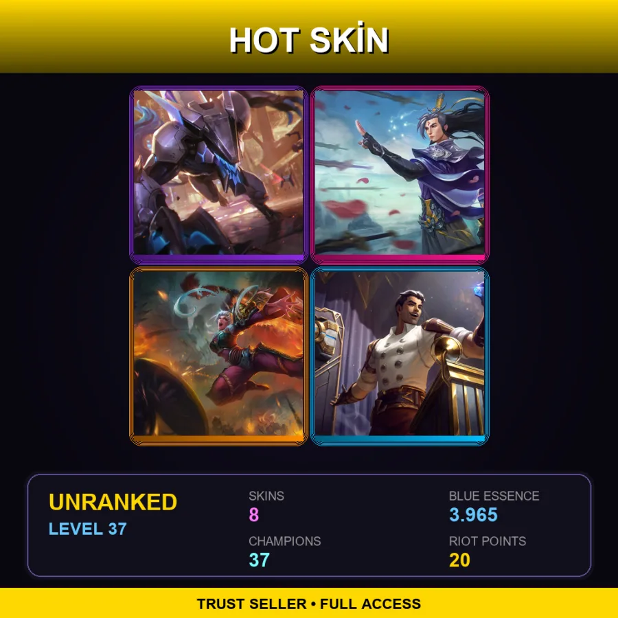 BR | Lv37 | Unranked | 8 Skin | 37 Champ