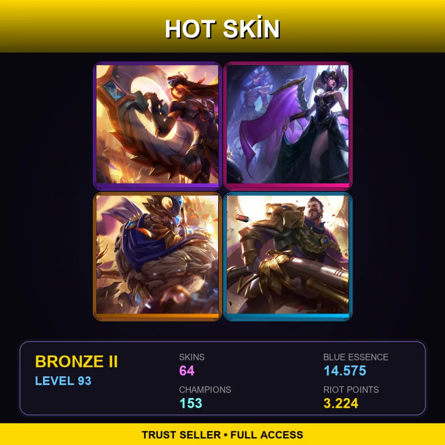 BR | Lv93 | Bronze II | 64 Skin | 153 Champ
