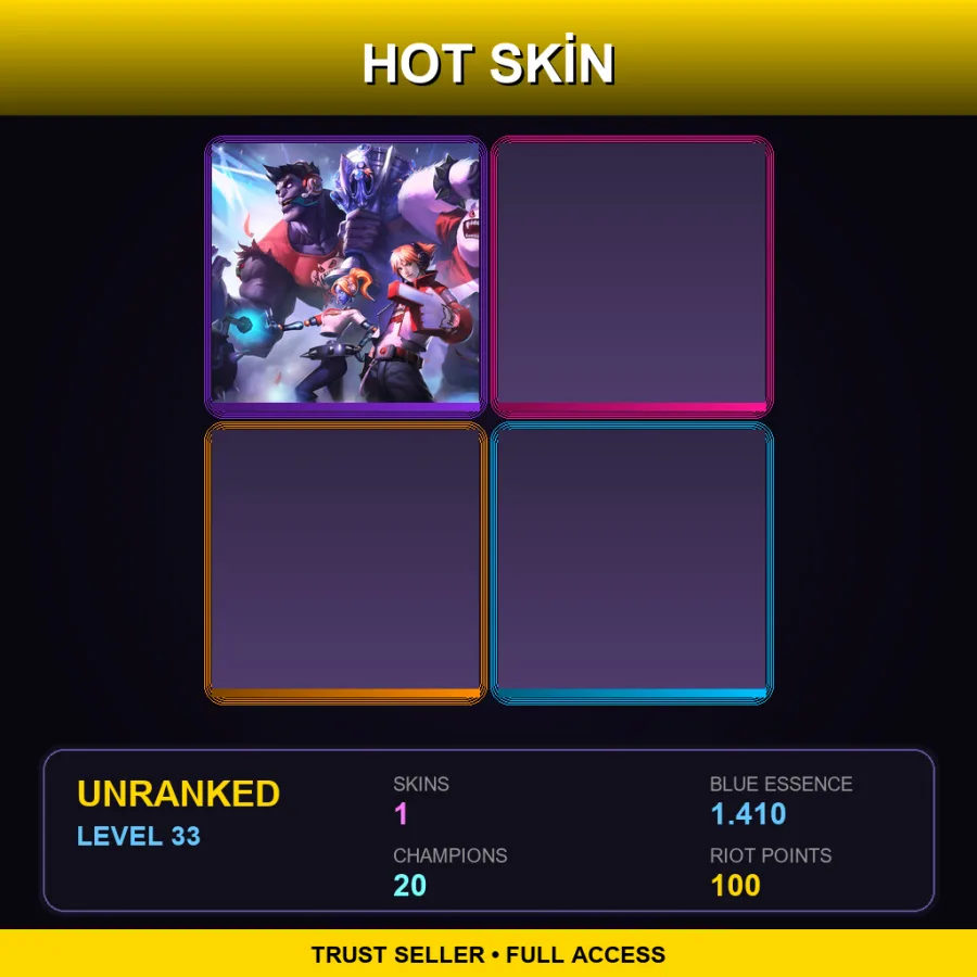 NA | Lv33 | Unranked | 1 Skin | 20 Champ — LoL account