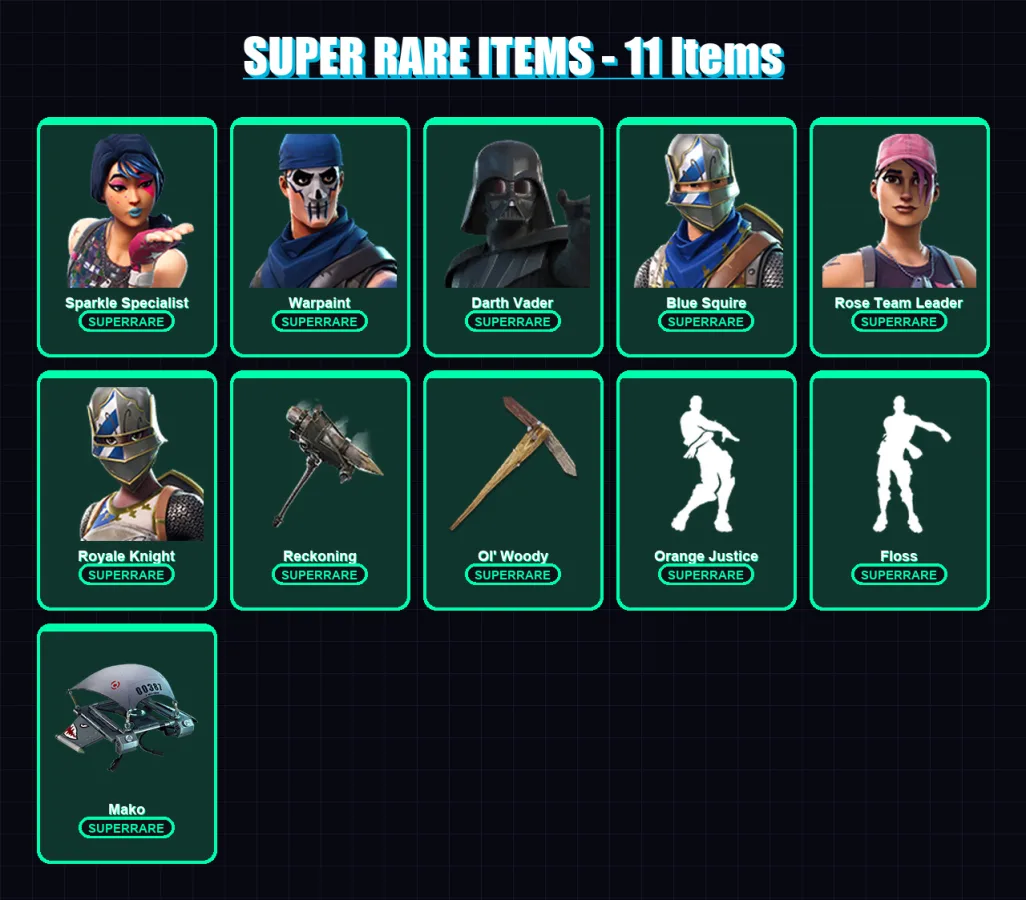 [PC/XBOX/PSN] | Sparkle Specialist | Warpaint | Darth Vader | Blue Squire | Rose Team Leader | 40 skin | 60 pickaxe | 43 emote | 56 glider | Lv730 — Fortnite account