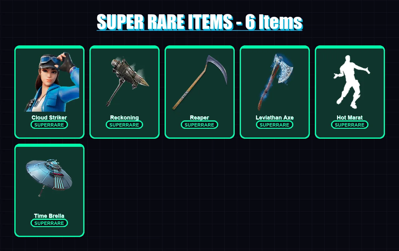 [PC/XBOX] | Cloud Striker | Calamity | The Ageless | Spectra Knight | Love Ranger | 294 skin | 218 pickaxe | 157 emote | 134 glider | Lv2097