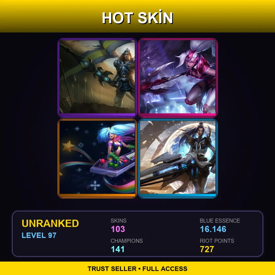 TW | Lv97 | Unranked | 103 Skin | 141 Champ