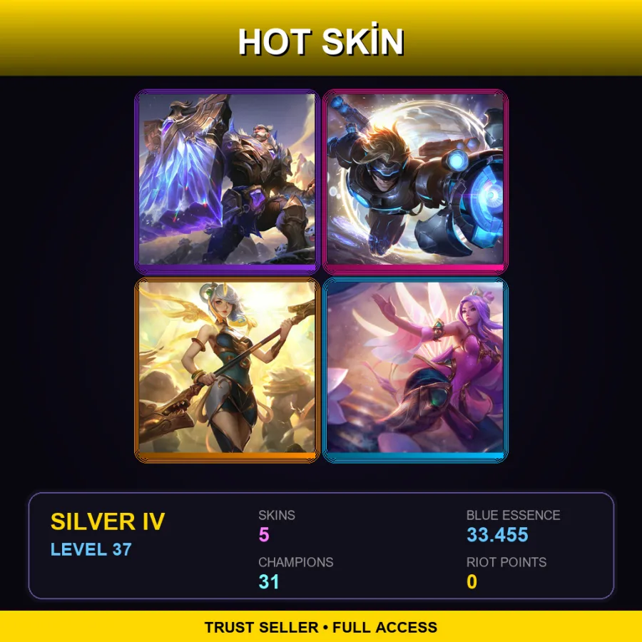BR | Lv37 | Silver IV | 5 Skin | 31 Champ — LoL account