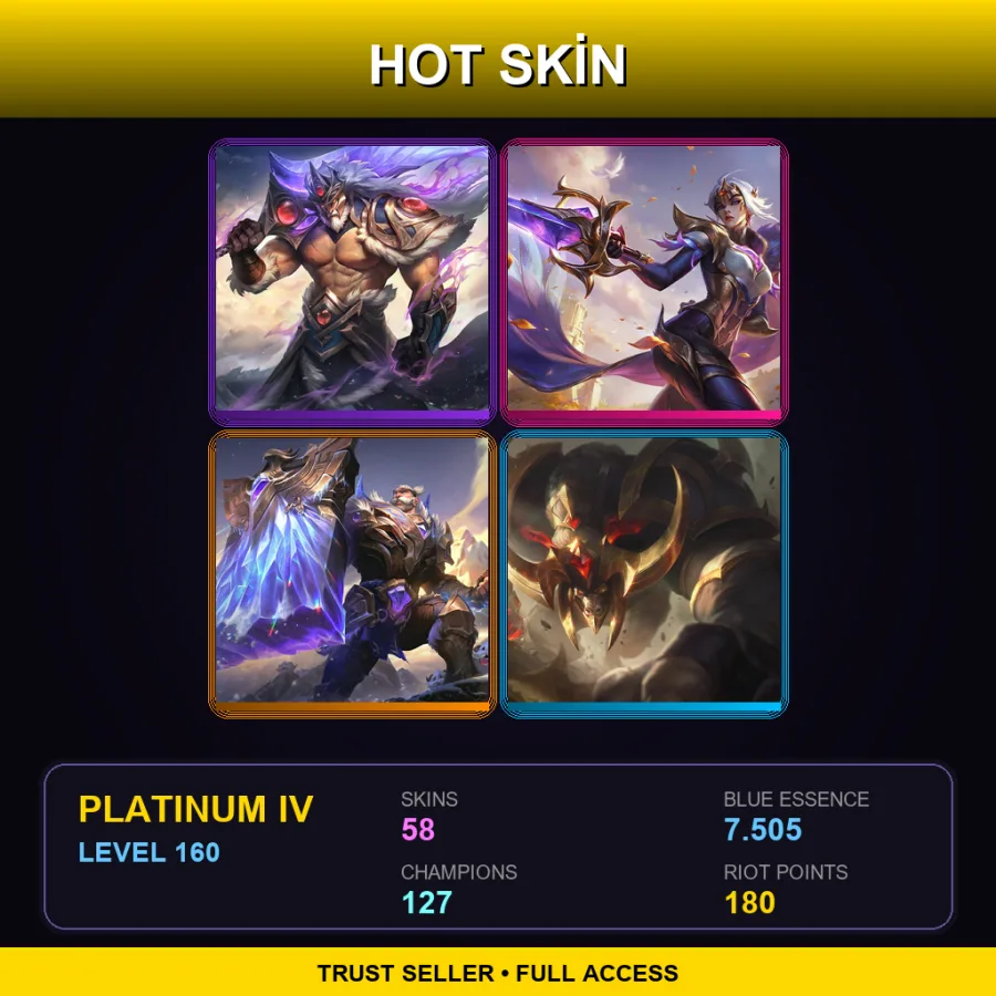 BR | Lv160 | Platinum IV | 58 Skin | 127 Champ
