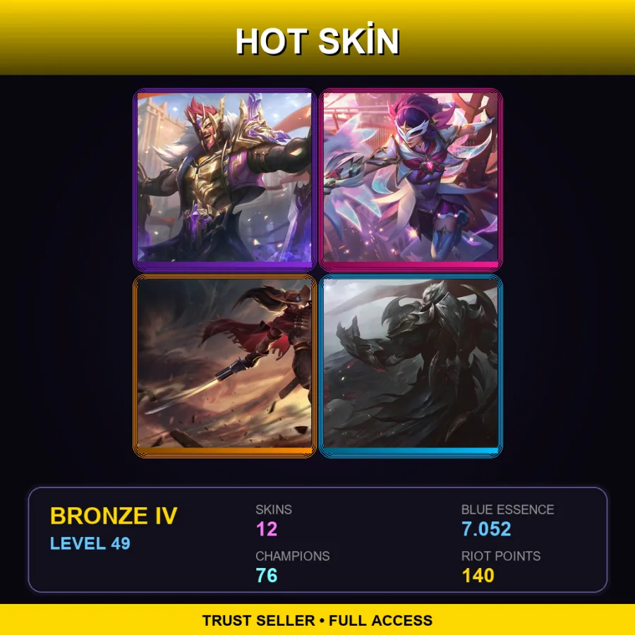 LAN | Lv49 | Bronze IV | 12 Skin | 76 Champ