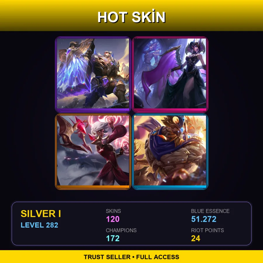 TR | Lv282 | Silver I | 120 Skin | 172 Champ