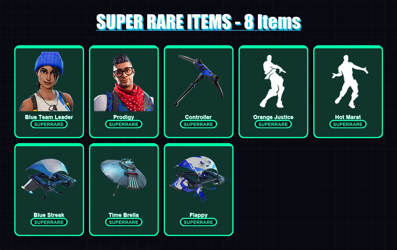 [PS4/PS5/XBOX/PC] | Blue Team Leader | Prodigy | Drift | Carbide | Valor | 14 skin | 22 pickaxe | 32 emote | 33 glider | Lv574