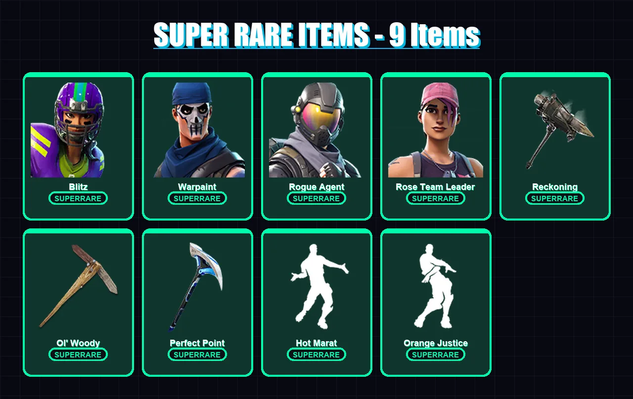 [PS4/PS5/XBOX/PC] | Blitz | Warpaint | Rogue Agent | Rose Team Leader | Lynx | 98 skin | 82 pickaxe | 101 emote | 86 glider | Lv1132