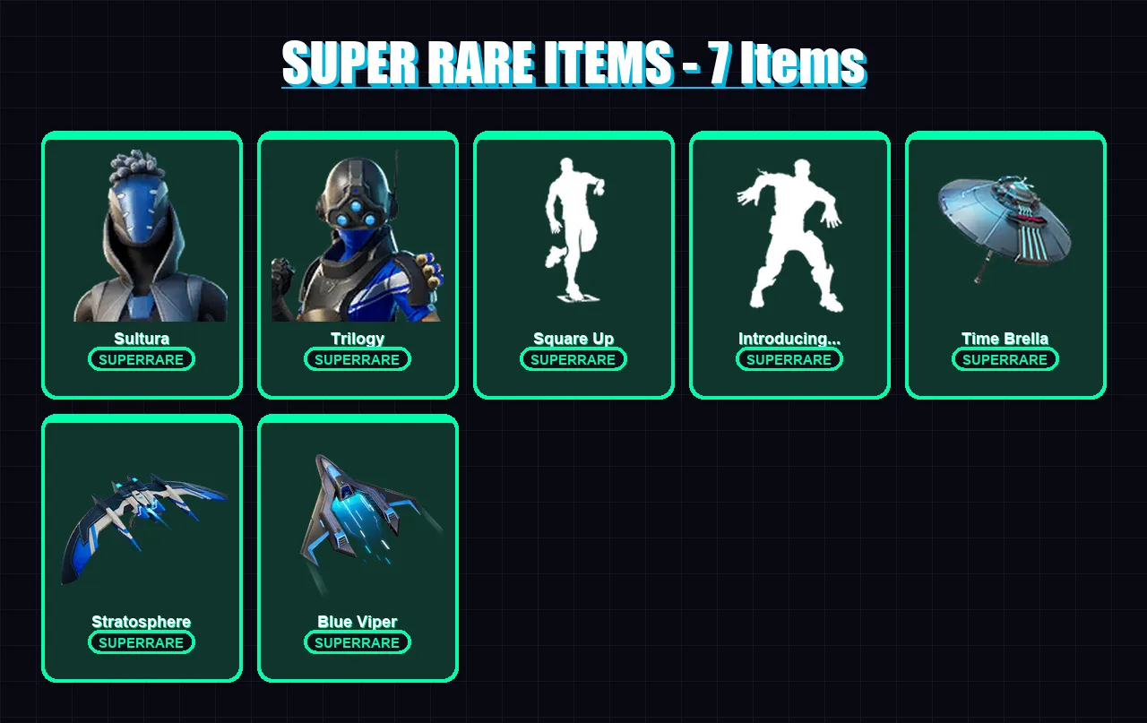 [PC] | Sultura | Trilogy | Ronin | War Wolf Dire | Wonder Onesie | 82 skin | 152 pickaxe | 90 emote | 108 glider | Lv1595