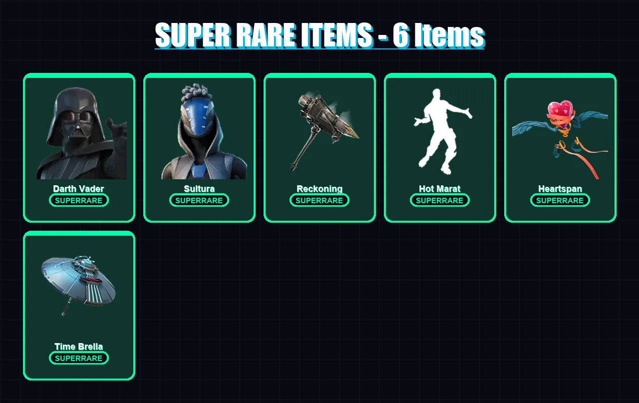 [PS4/PS5/XBOX/PC] | Darth Vader | Sultura | Blackheart | Malik | The Imagined | 160 skin | 200 pickaxe | 151 emote | 136 glider | Lv3091
