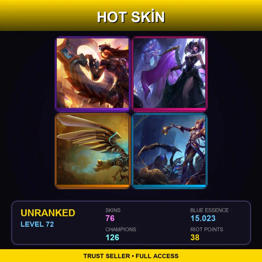 NA | Lv72 | Unranked | 76 Skin | 126 Champ