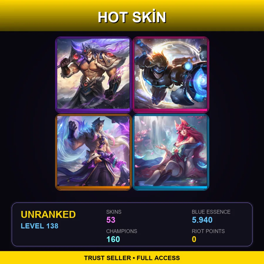 SG | Lv138 | Unranked | 53 Skin | 160 Champ — Dunkmaster Darius