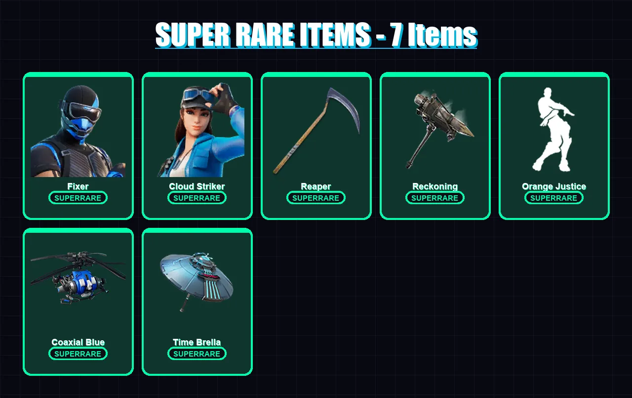 [PS4/PS5/XBOX/PC] | Fixer | Cloud Striker | Hybrid | Cuddle Team Leader | Frozen Raven | 84 skin | 69 pickaxe | 68 emote | 74 glider | Lv1069