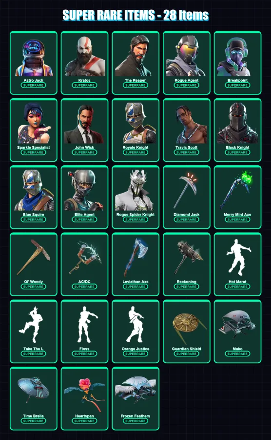 [PC] | Astro Jack | Kratos | The Reaper | Rogue Agent | Breakpoint | 318 skin | 256 pickaxe | 245 emote | 173 glider | Lv2090 — Fortnite account