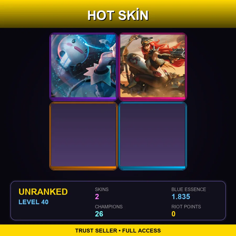 NA | Lv40 | Unranked | 2 Skin | 26 Champ — Winter Wonder Orianna