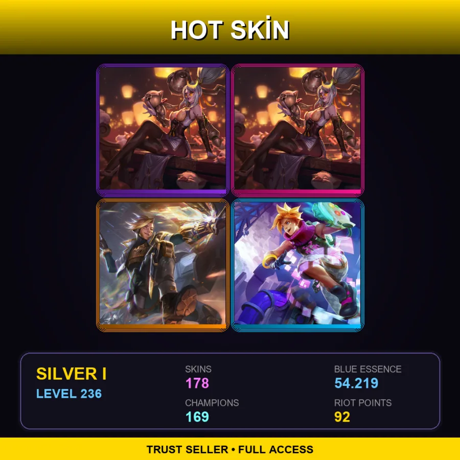 EUW | Lv236 | Silver I | 178 Skin | 169 Champ
