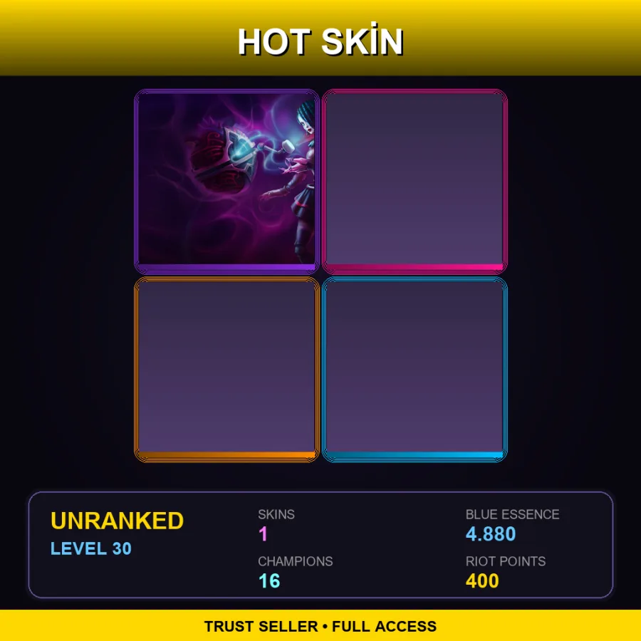 NA | Lv30 | Unranked | 1 Skin | 16 Champ